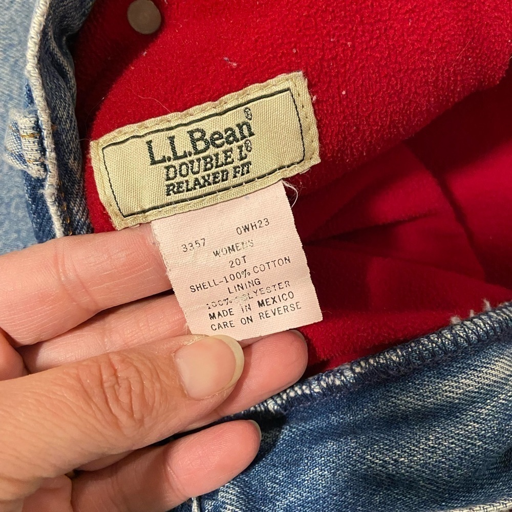 L.L. Bean double L relaxed fit fleece lined insulated women’s jeans size 20 tall - Picture 5 of 9